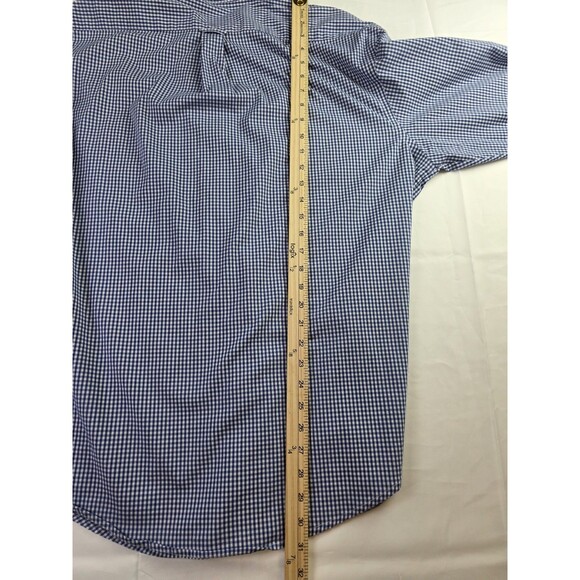 IZOD Men's XL Blue/White Gingham Regular Fit Long Sleeve Button Up Shirt - Picture 7 of 9